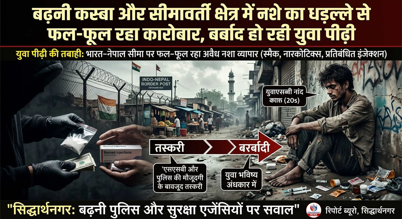 बढ़नी कस्बा और सीमावर्ती क्षेत्र में नशे का धड़ल्ले से फल-फूल रहा कारोबार, बर्बाद हो रही युवा पीढ़ी